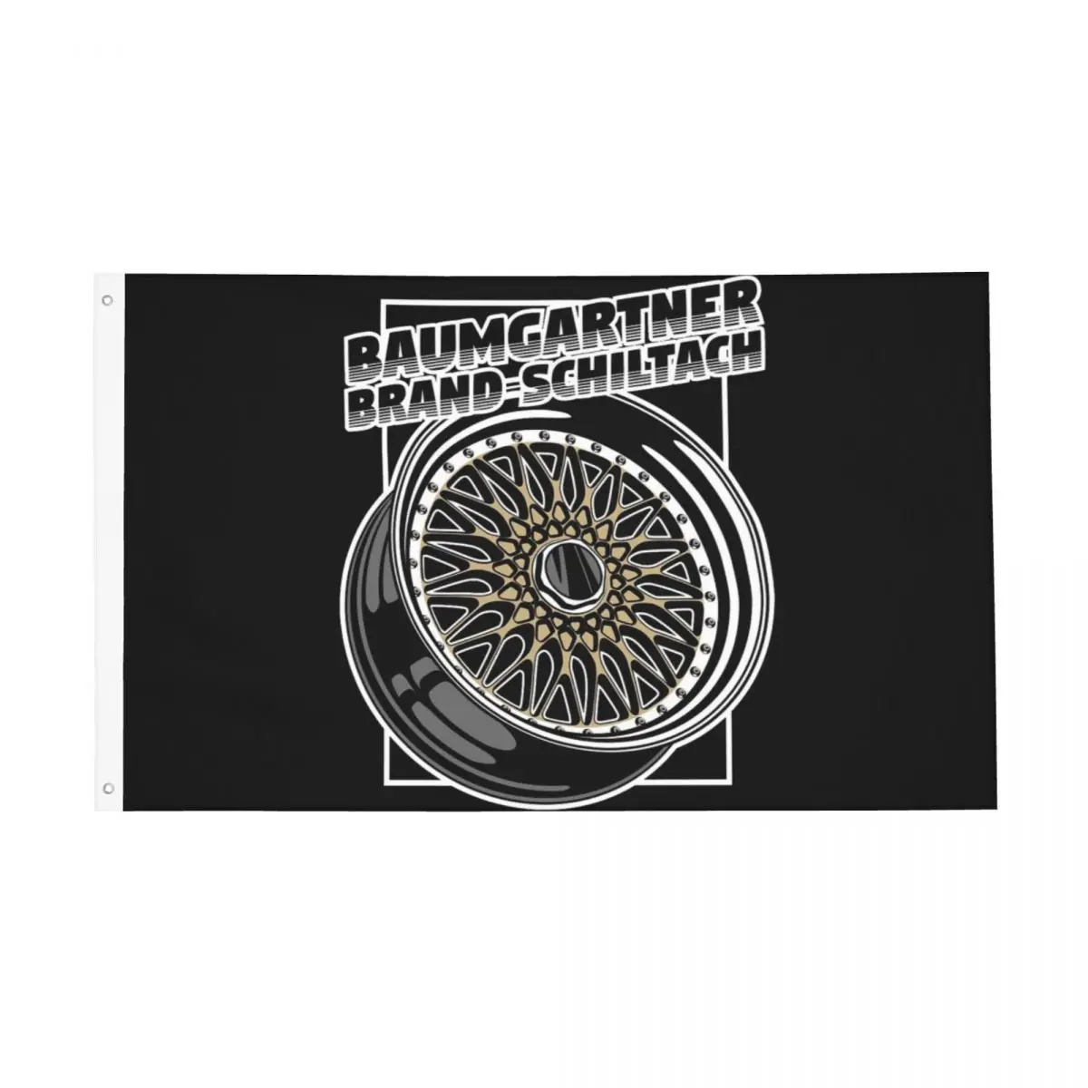 Car Wheel Bbs Rs Classic Gold Flag Outdoor Banner Decorazione Per Tutte Le Stagioni Colore Vivido 60X90 90X150Cm Bandiere