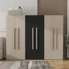82.6" Wooden Armoire Wardrobe Cabinet with 6 Doors, 2 Drawers, 4 Storage Shelves & 4 Hanging Rods, Armoire Wardrobes Closet 1