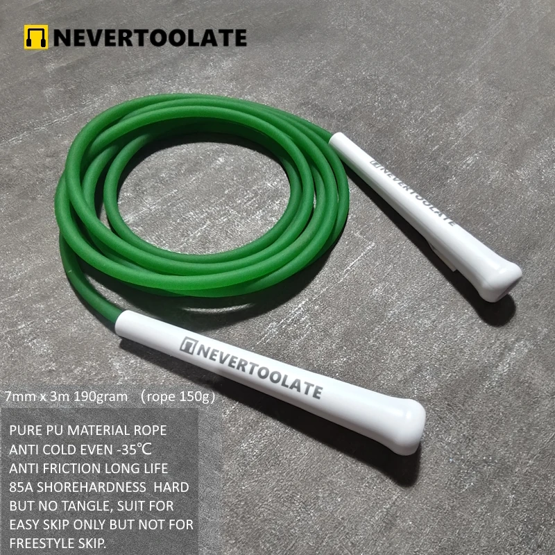7mm diameter PVC rope 220 gram 3.2 meters 15.5cm long handle heavy skip jump skipping roep fitness NEVERTOOLATE GOOD QUALITY 4
