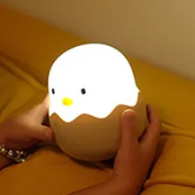 

LED Night Light USB Charging Smart Sensor Light Children's Bedside Lamp Egg Shell Decoration Gift Chicken Touch Light