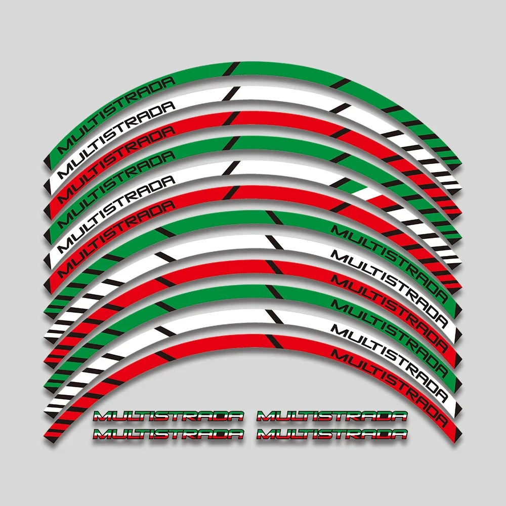 Per DUCATI MULTISTRADA 1260 1200 1200S S Accessori Moto Adesivi Ruote Mozzo Striscia Riflettente Cerchio Kit Decalcomanie Impermeabili - Image 4