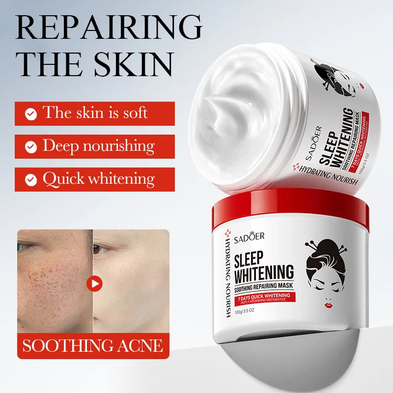 SADOER Kojic Acid Sleeping Facial Mask Moisturizing Brightening Anti-aging Face Mask Creams Masks Beauty Face Skin Care Products