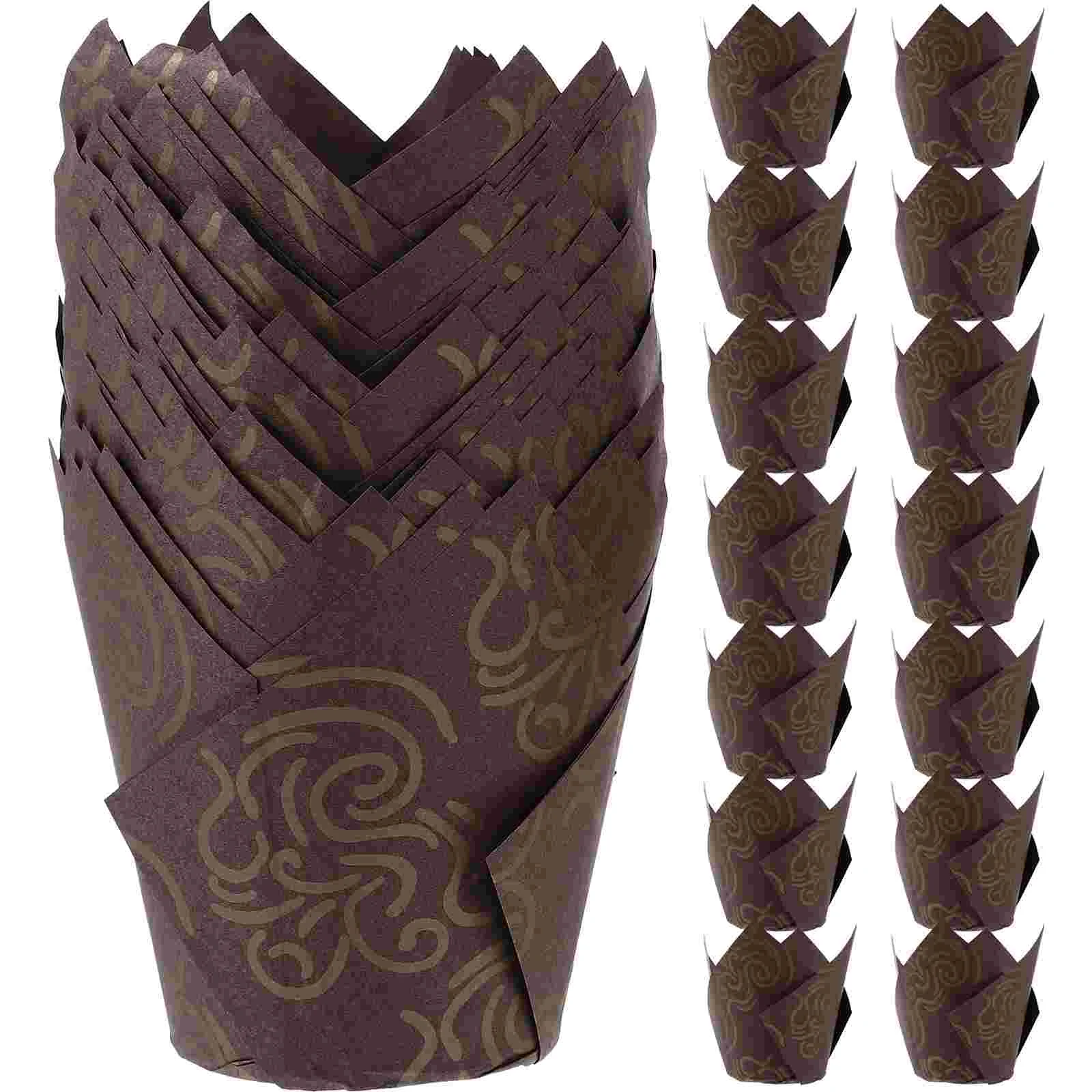 

250 Pcs Baking Cup Packing Paper Food Grade Greaseproof Tulip Cupcake Liners For