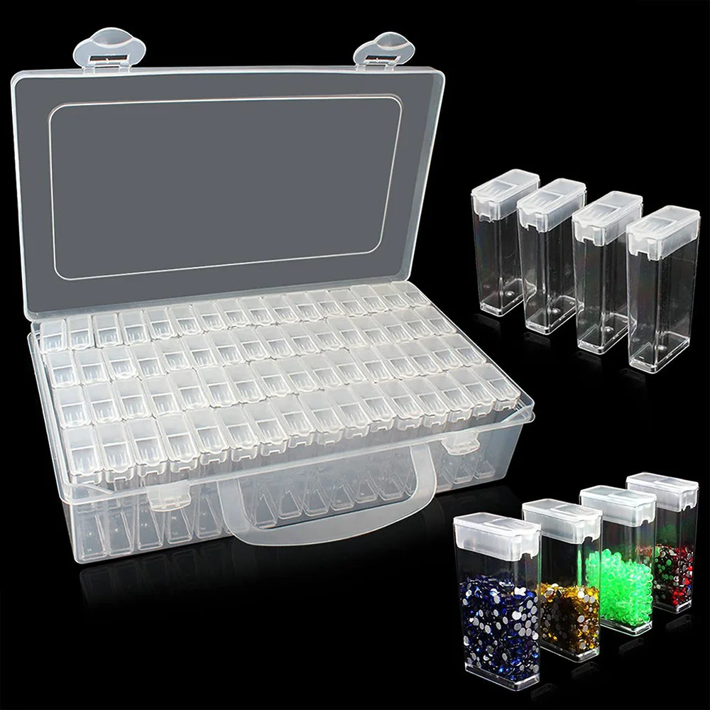 EverShine DIY Diamond Mosaic Tools Bead Storage Box Diamond Painting Accessories Transparent Box 32/42/48/64 Bottles