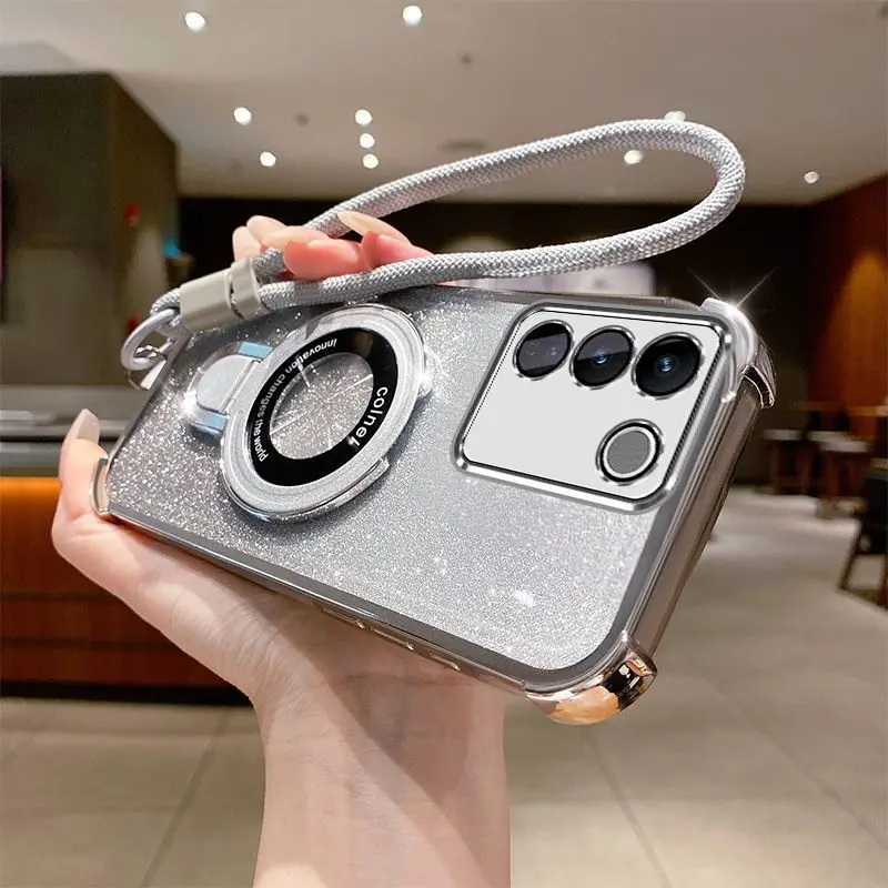 Magnetic Phone Holder Case with Strap Lanyard - Shockproof Cover