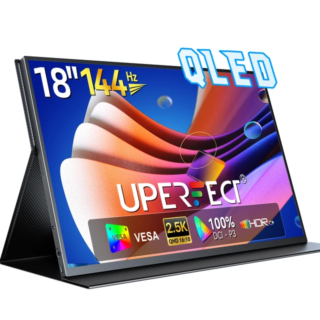 UPERFECT 2K 144Hz 18” Portable Gaming Monitor 100% DCI-P3 VESA