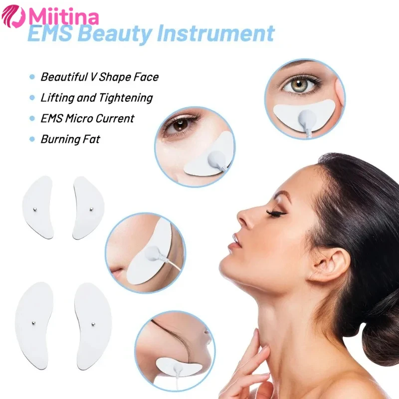 EMS facial massager low-frequency pulse crescent shaped beauty device V-shaped facial wrinkle removal muscles