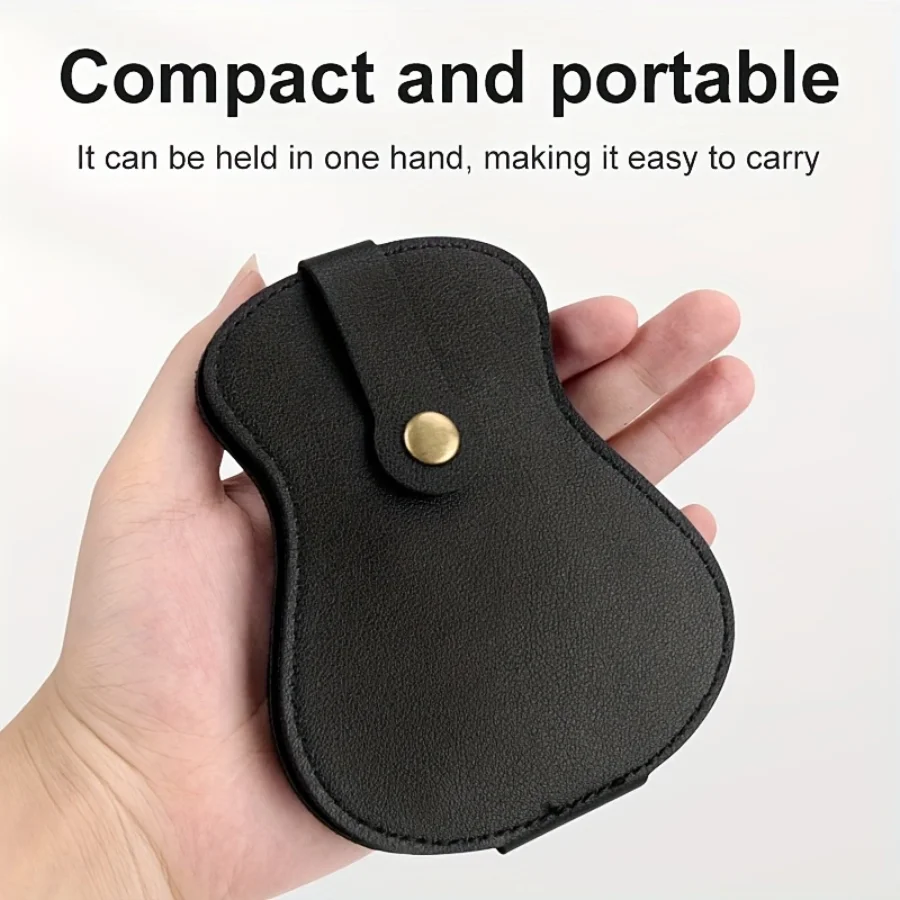 Premium Leather Guitar Pick Storage Bag - Stylish & Compact, Holds 18 Picks