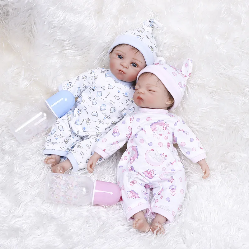 Silicone Reborn Baby Doll Finished Painted Soft Body 30 cm Twins Sleeping Newborn Soft Body Lifelike Soft Touch Art Bebe Boneca