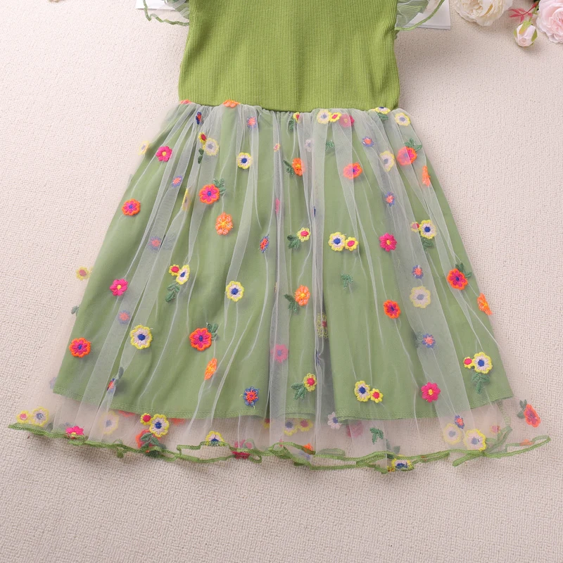 Floral Flutter Mesh Dress 5