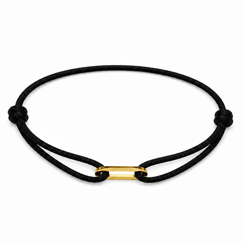 Zalman Einfaches Rundes Ovales Schnallen-Armband Geflochtenes Verstellbares DIY Buntes Seil-Armband für Damen und Herren Edelstahl-Schmuck