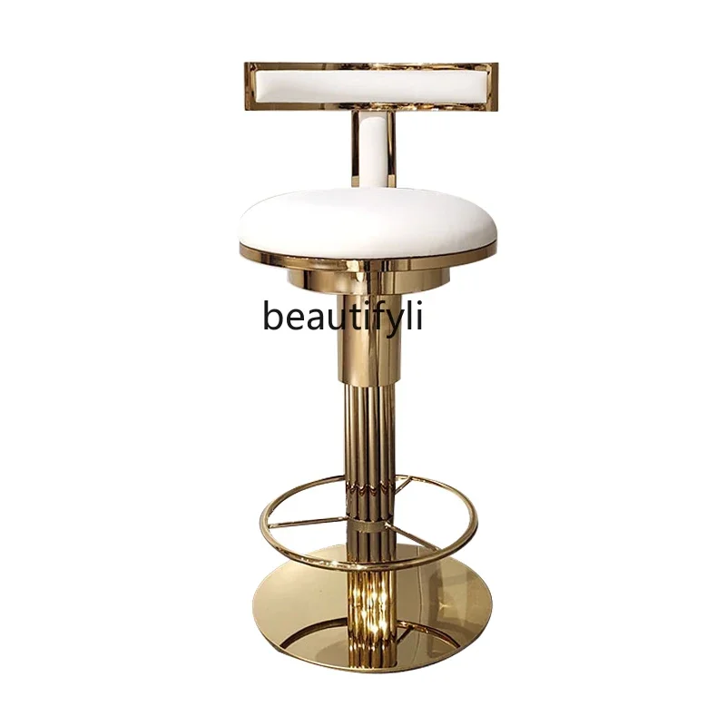 

Светильник роскошный барный стул из нержавеющей стали, подъемный креативный вращающийся высокий стул, барный стул для дома