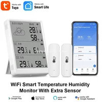 Tuya Smart Digital Indoor/Outdoor Forecast Hygrometer Temperature Sensor with Tuya Big LCD Screen WIFI Weather Station 1