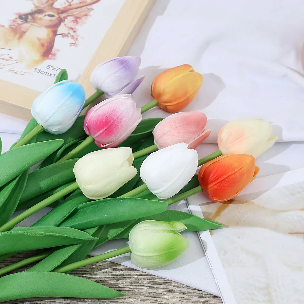 Tulip Flower Artificial Tulip Bouquet 3/5pcs PE Foam Fake Flower Wedding Decoration Home Garden Bouquet Decoration Gift artificial plants artificial flowers artificial tulip flower artificial flower bouquet artificial flower