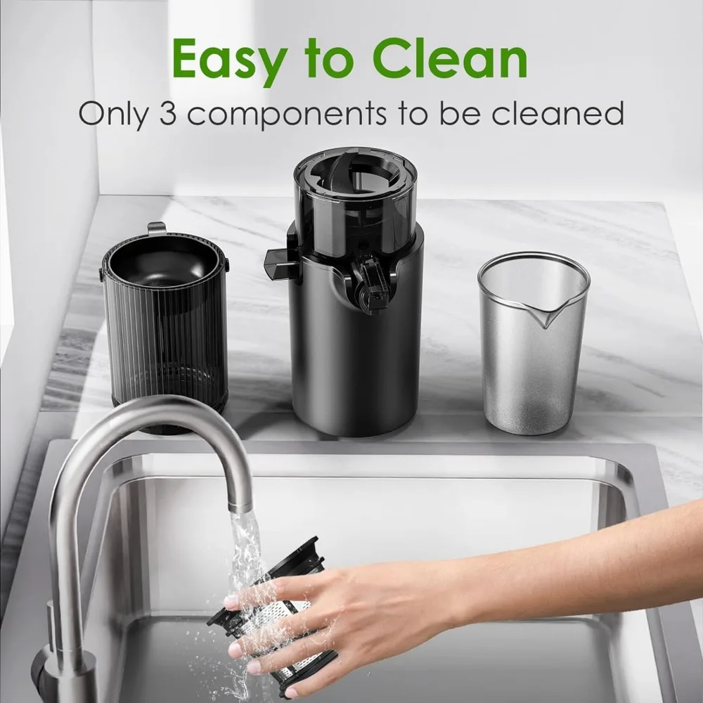 4.1 inch (104MM) slow speed cold press juicer with ultra wide feed chute, used for pure juicers of vegetables and fruits 6
