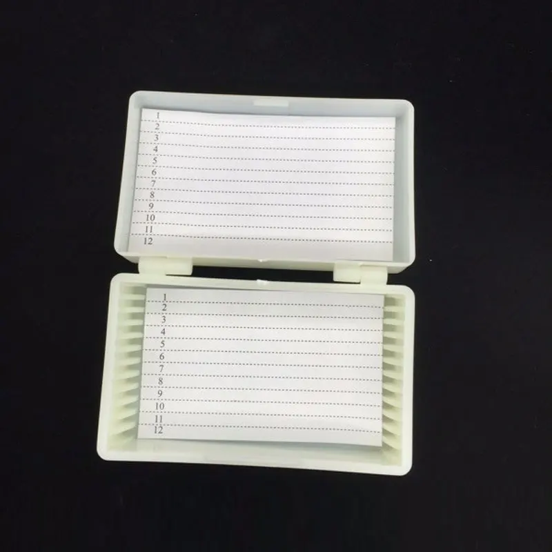 Plastic Microscope Glass Slide Box 100 50 25 12 10pcs Biological Slices Storage Case Holder Prepared Microscope Slides microscope glass slides