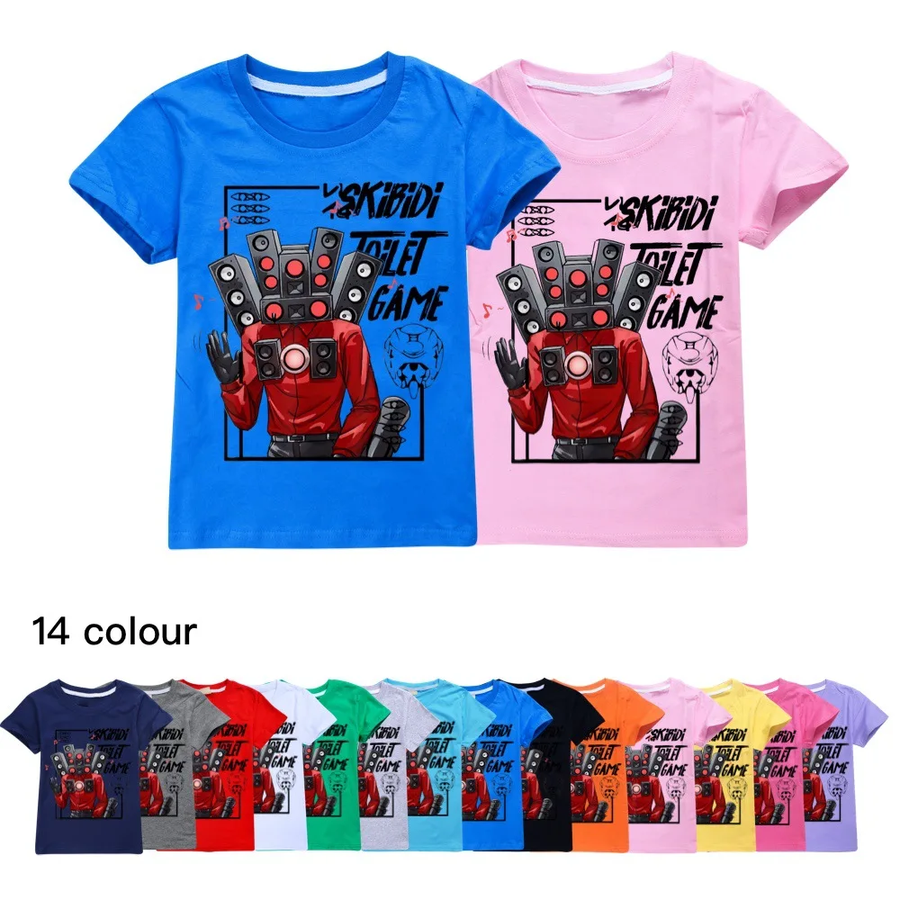 

Game Skibidi Toilet Tshirt Kids Short-sleeved 3D Colorful Print Speakerman T-shirt Baby Boys Summer Streetwear Girls Casual Tops