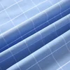 100% Cotton Breathable Men Oxford Short Sleeve Summer Plaid Striped Male Shirt Business Regular Fit Oversized Clothes 4