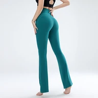 Women's leggings slim yoga pants women's high waisted wide leg pants sports bell bottoms breathable quick dry bottom 3