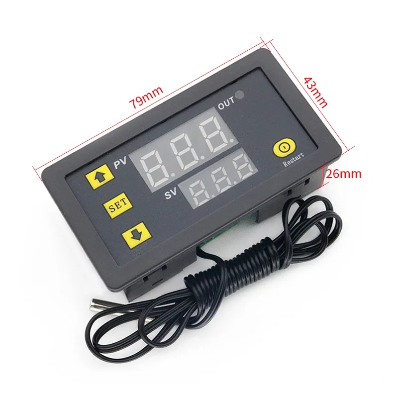 W3230 Mini Digital Temperature Controller 12V 24V 220V Thermostat Regulator Heating Cooling Control Thermoregulator With Sensor