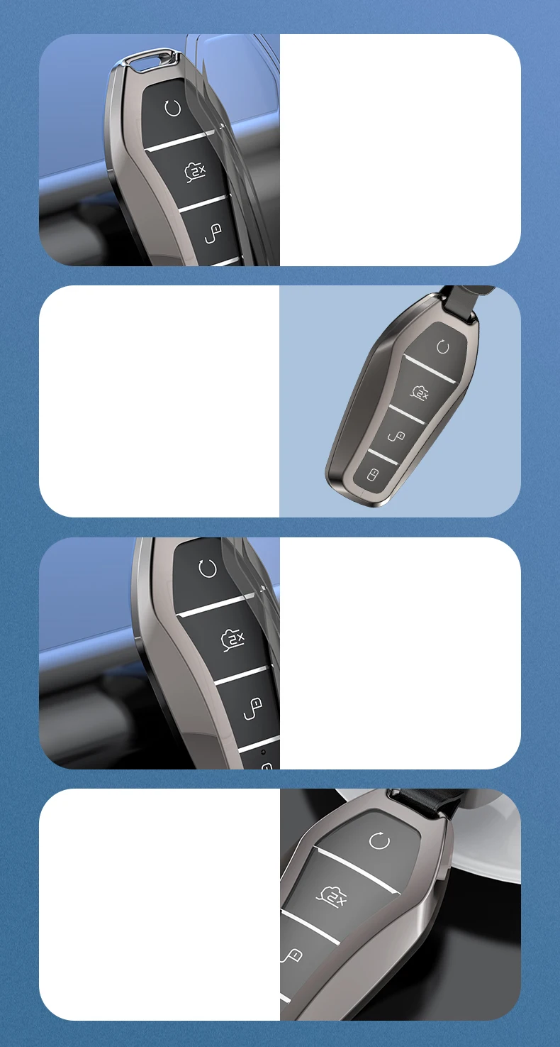 For BYD Atto 3 Yuan Plus 2022 2023 Car Aluminium Alloy Key Cover Protective Shell Case Buckle Modificated Auto Accessories