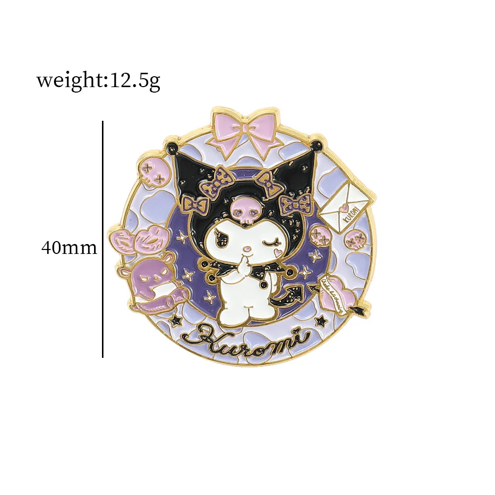 1pc Fashion Brooch, Cute Kuromi Melody Enamel Pin, Wallet Bag Clothing Jewelry, Jewels Metal Badge Accessories, Gift for Temu