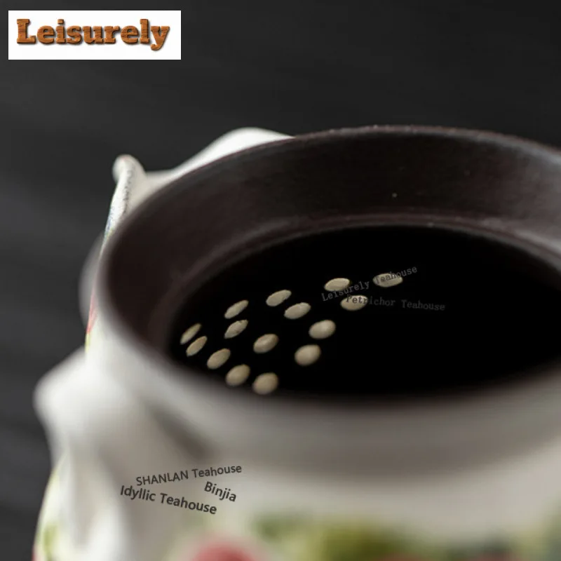 200ML Rose Handheld Teapot Traditional Tea Infuser Pot Household Tea Making Kettle With Filter Tableware Ornaments Supplies Gift