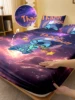 1 cartoon cute Stitch pattern digital printed frosted Fitted Sheet,bedroom printed bed cover,bedding(No pillowcase) 1