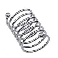 Edelstahl Penis Dildo Ring Wellen faden Penis ringe Feder verlängerte Version männliche Verzögerung Ejakulation Sexspielzeug für Männer 6
