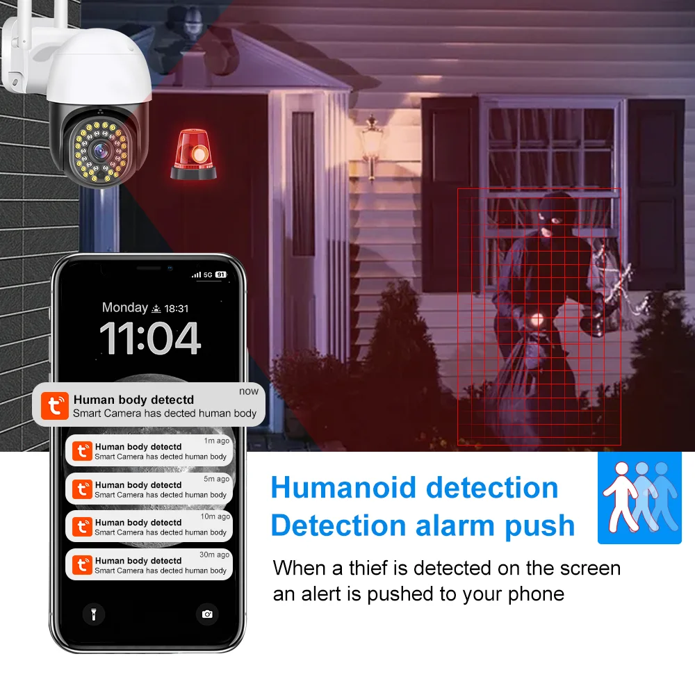 Tuya Smart 10X Zoom Wifi PTZ Camera Outdoor Home Security Video Surveillance 5MP Wireless IP Cameras AI Automatic Human Tracking 2