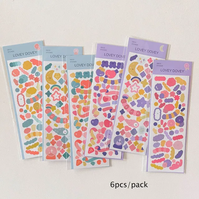 SKYSONIC 2/4/5/6/8pcs/10pcs Full Set Series Decorative Stickers Idol Card Album Scrapbooking Sticker Korean Stationery Suppliers 6pcs set