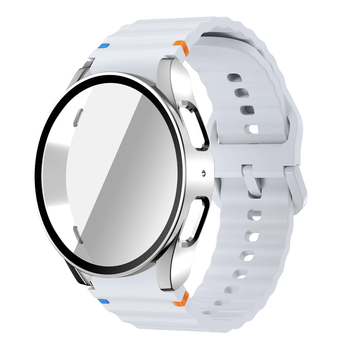 Silicone Watch Strap with Case and Screen Protector for 40-44mm Smartwatches - Durable Wrist Accessory