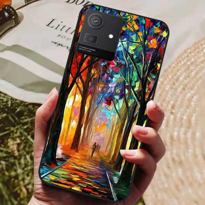 Stylish Cool Painted Black Silicone TPU Soft Phone Shell - Protective Case Cover