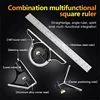 Square Right Angle Ruler Protractor Movable Square Woodworking Angle Ruler Stainless Steel Measuring Tools Multi Combination Set 3