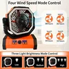 Cordless Camping Fan Rechargeable, 20000mAh Battery Powered Fan with Remote, Battery Operated Fan with LED Light Hanging Hook 3