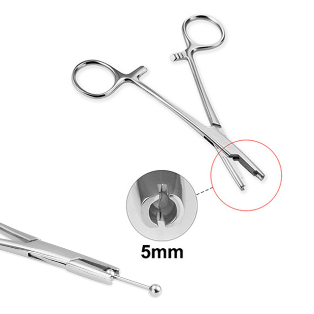 Sterile Surgical Steel Dermal Anchor Holding Tool Plier Tweezer Clamp Professional Disc Forcep Body Piercing Equipment 3-5mm