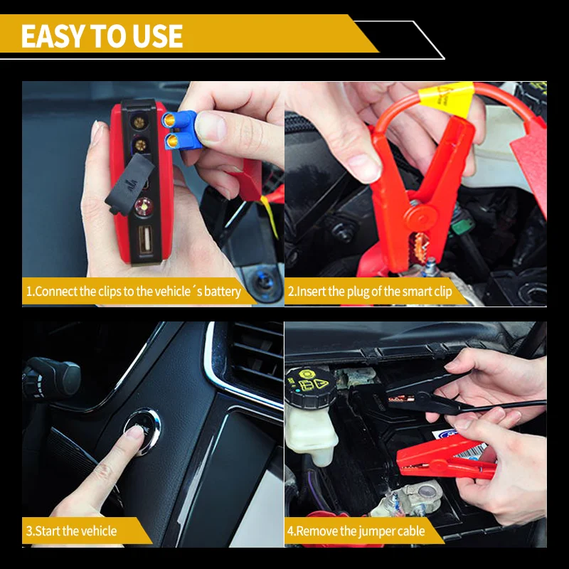 Auto Portable Battery Starter Jump Starter 12v Large Capacity Portable Power Bank Emergency Battery Electric Devices For Cars