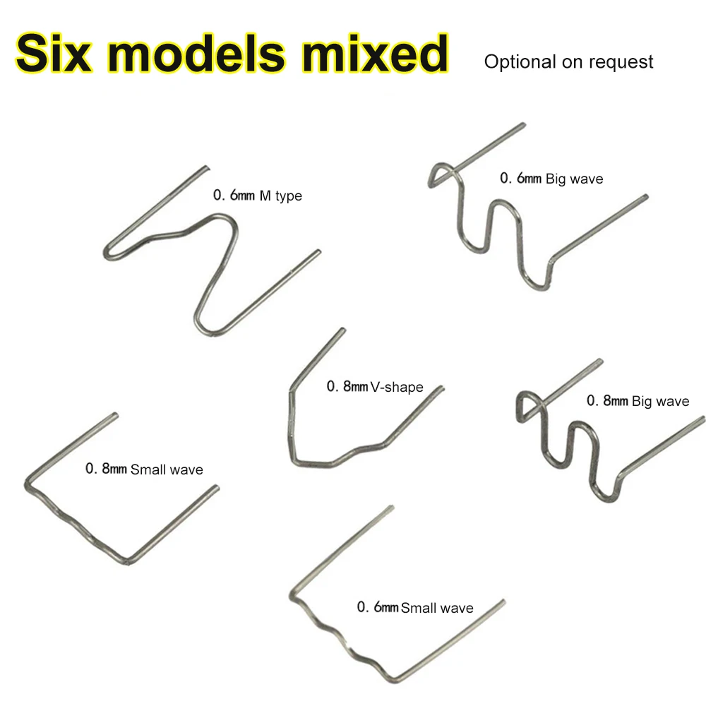 

500PCS Hot Stapler Staples Welding Wire Set for Plastic Welder Plastic Welding Machine Car Bumper Repair Welding Consumables