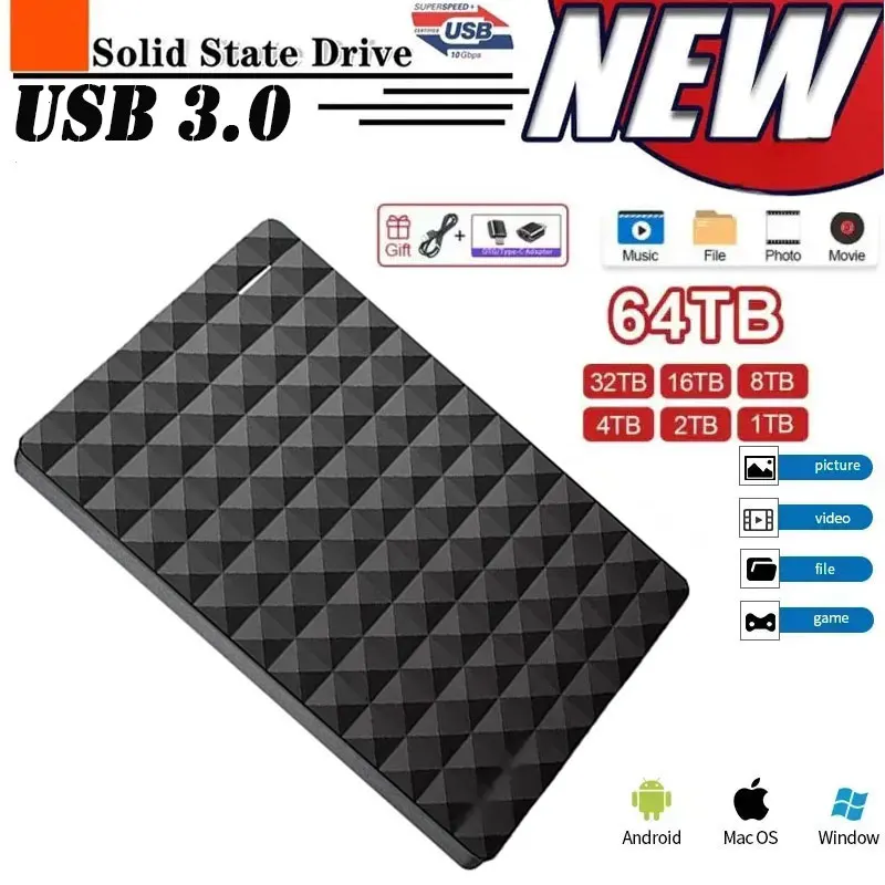 

Portable ssd 1TB Hard Drive USB 3.0 High Speed External Storage Hard Disks M.2 Solid state drive for Xiaomi For Laptops/phones