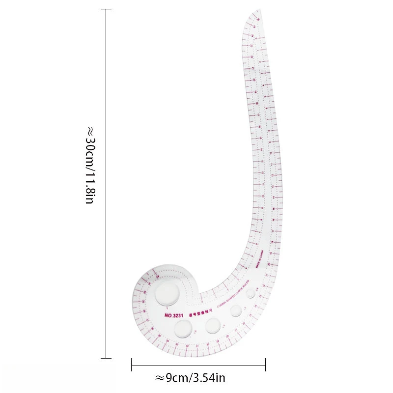 Comma Curve Ruler Multifunctional Sewing Tool Soft Plastic Comma Shaped Curve Ruler ...
