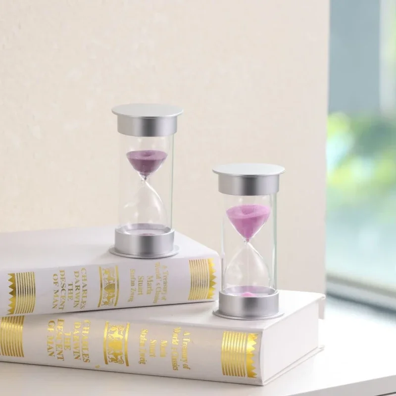 60 Minutes Colorful Silver Cover Creative Hourglass Anti-fall Sandglass Children's Toothbrush Timer Home Desktop Decoration Gift 3