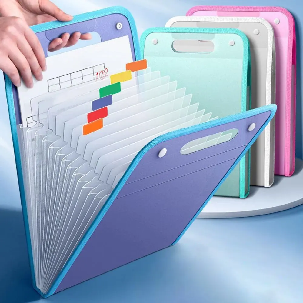 Handheld Organ Bag Folder A4 Large Capacity Student Exam Paper Storage Bag 13 Layers Ticket File Classification Storage