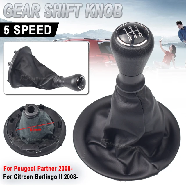 Pomo Palanca Cambios Para Peugeot Para Partner 2008-2023 Perilla Cambio 5 Velocidades Palanca Cambio Manual Con Cubierta Antipolvo Perilla Cambio
