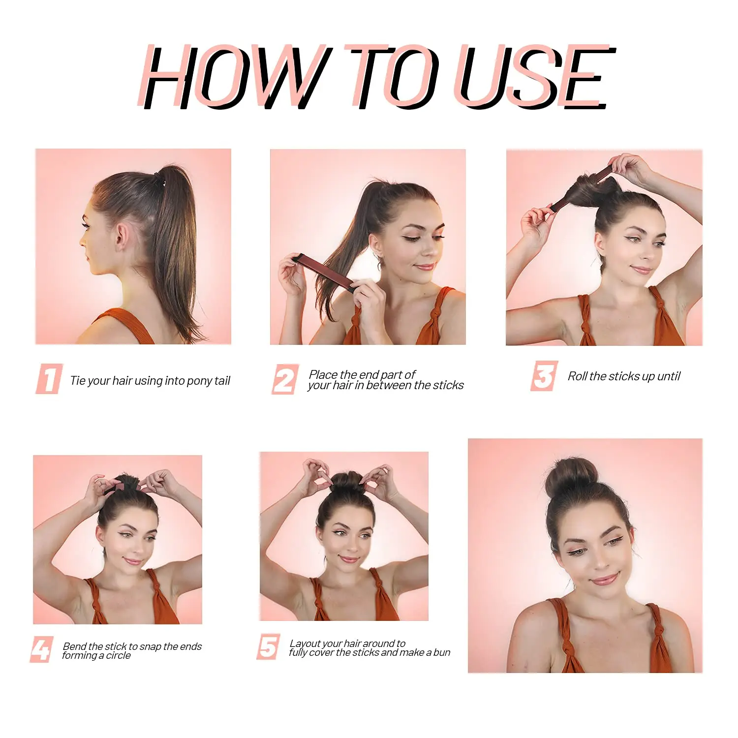 Hair Bun Maker French Twist Hair Fold Wrap Snap-Ballet Bun for Women and Kids hair bun In 1 Minute