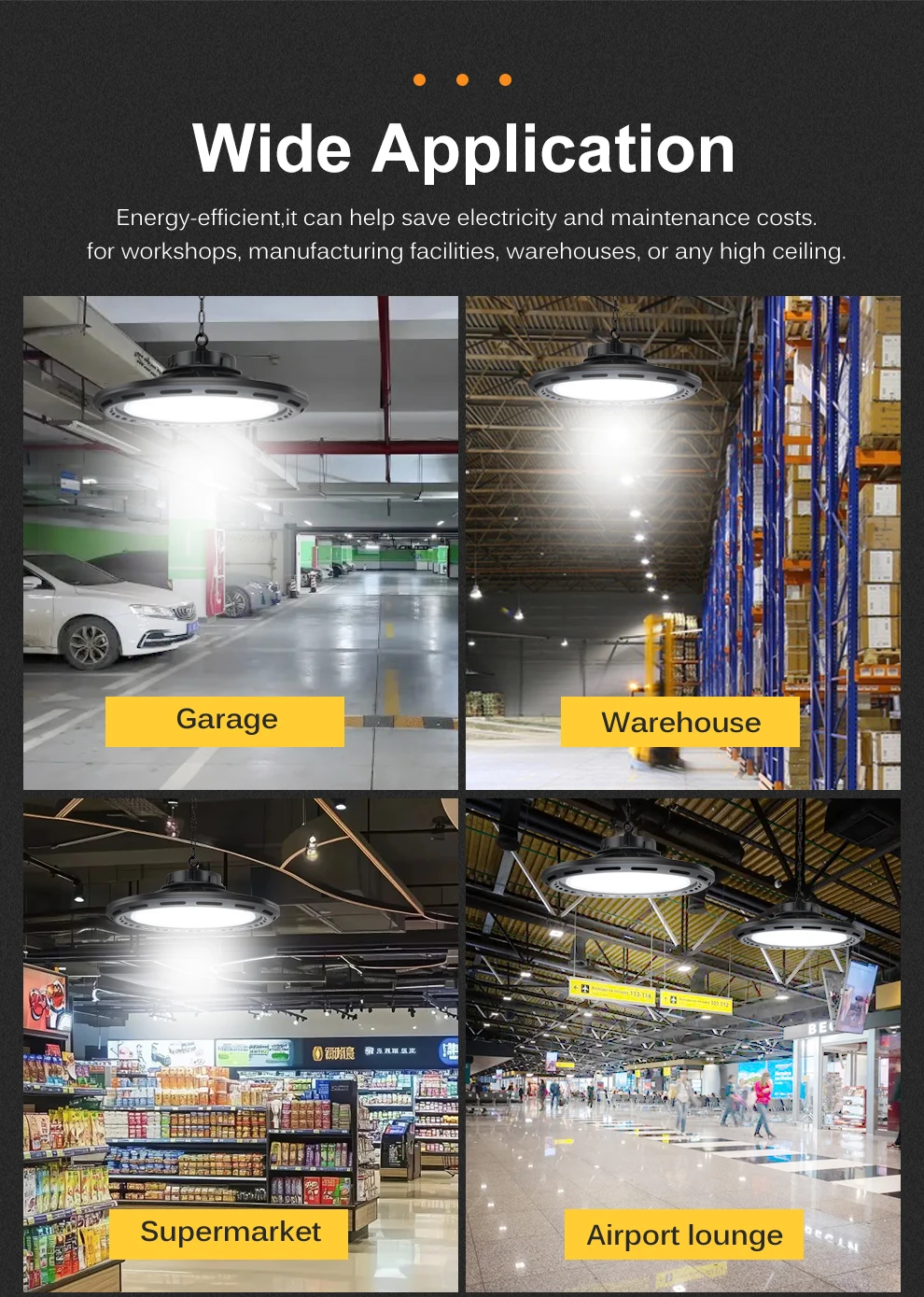 AC220V LED-Hallenleuchte 100W 400W W 120lm/w 130lm/w 4000K Hochleistungsbeleuchtung für Wachstum und hohe Decken – Detail 12
