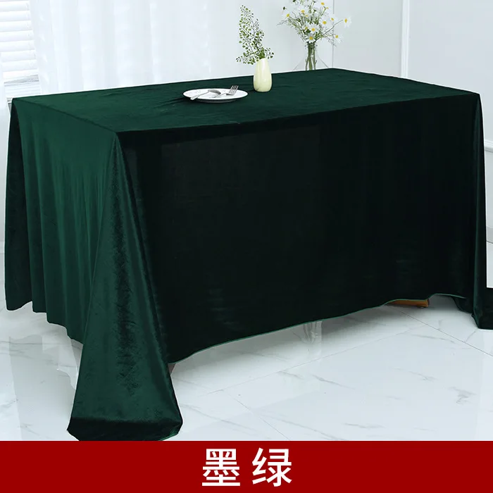 

Thicken exhibition table cloth spread cloth gold velvet activity rectangular table cloth black