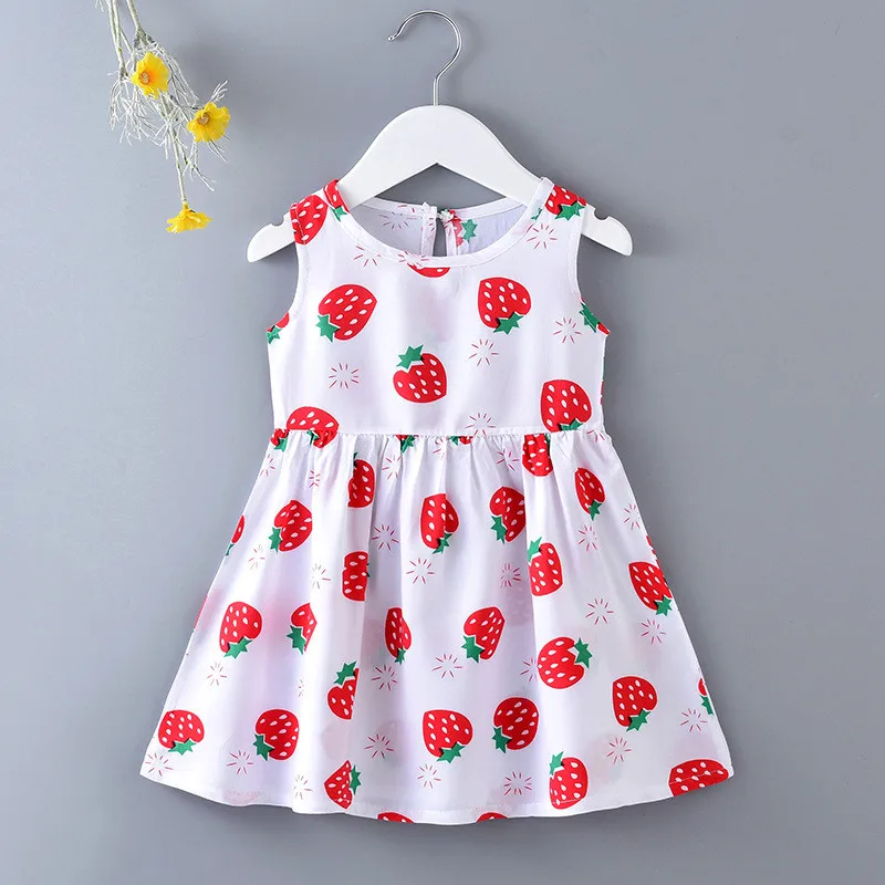 Casual Baby Girl Cotton Infant Sleeveless A-Line Pleated Vest Dress Toddler Kids Clothes Mini Princess Dress girls dress baby girl dress