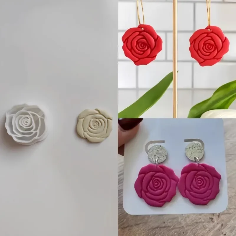 Flower Series /Chrysanthemum/Rose/Smiley Face Flower Polymer Clay Cutter Earrings Clay Mold Jewelry Ceramic Pendant Mold