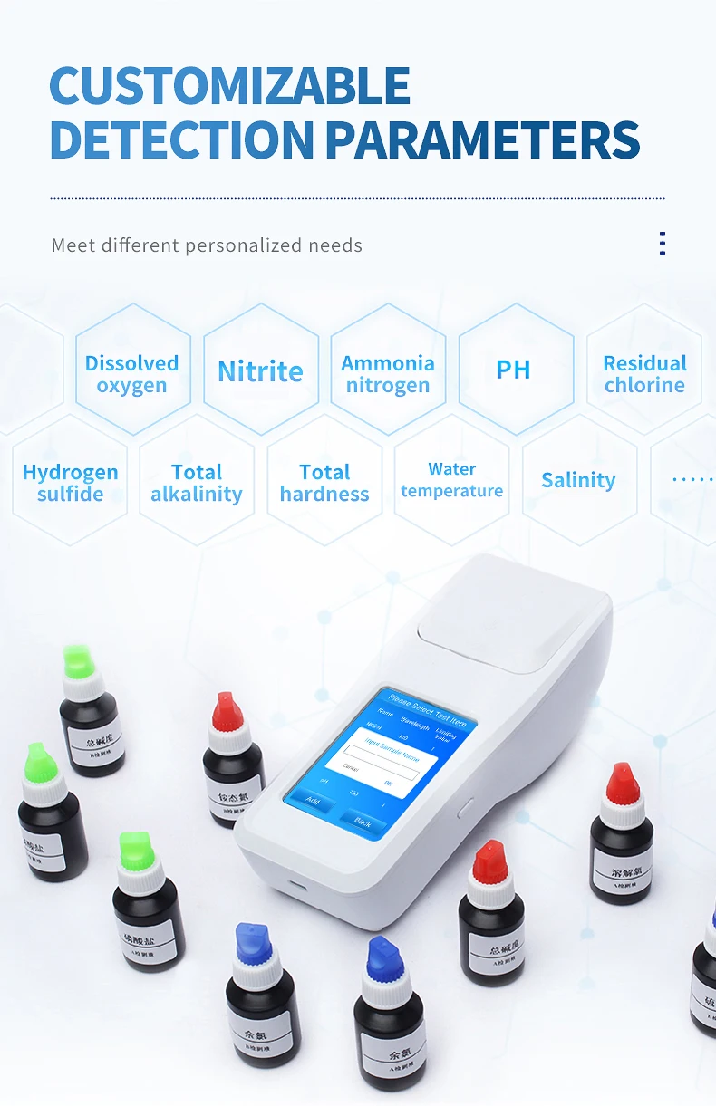 Handheld Water Quality Detector Ammonia Nitrogen Dissolved Oxygen Analyzer Chlor
