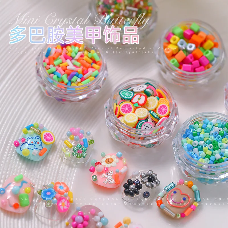 

1box AB Cartoon Charms Nail Art Decorations 3D Kawaii Candy Colorful Rhinestones Luxury Mini Manicure Accessories DIY Wholesale